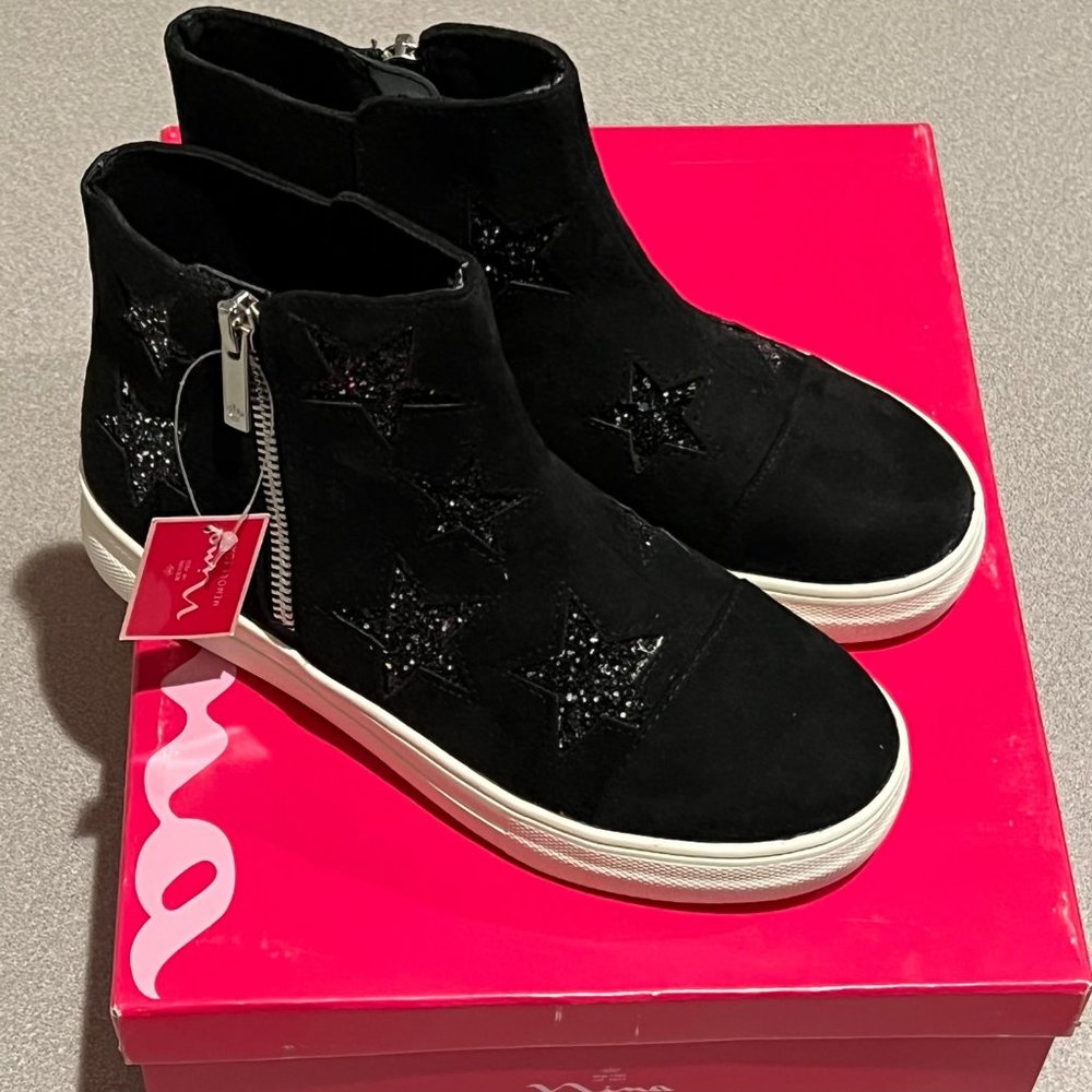 NIB Never worn Nina girls JACQI black sparkle star sneakers 3M